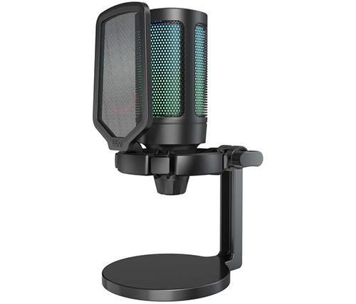 מיקרופון גיימינג קונדנסר שולחני עם תאורת Fifine A6 AmpliGame RGB