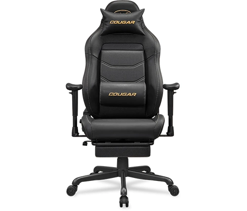 כיסא גיימינג קוגר שחור וזהב עם הדום נשלף Cougar EXPLORE NEO GOLD – משלוח חינם