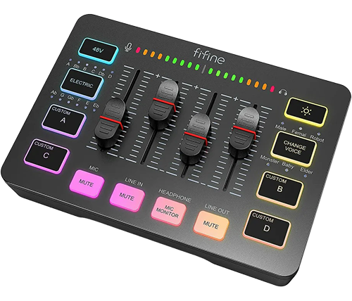 מיקסר גיימינג Fifine AmpliGame SC3 צבע שחור