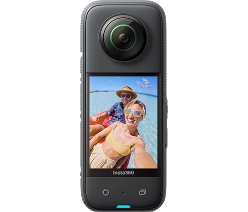 מצלמת אקסטרים אינסטה 360° x3 - איכות 5.7K עם ייצוב מתקדם ועמידות במים - צבע שחור - Insta360 X3
