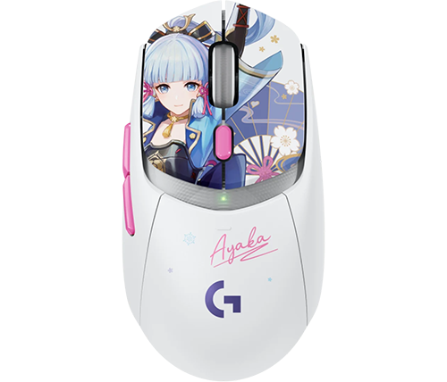 עכבר גיימינג אלחוטי Logitech G309 Lightspeed בצבע לבן מהדורת Kamisato Ayaka (Genshin Impact)