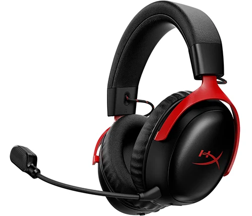 אוזניות גיימינג אלחוטיות עם מיקרופון HyperX Cloud III S Wireless בצבע שחור ואדום