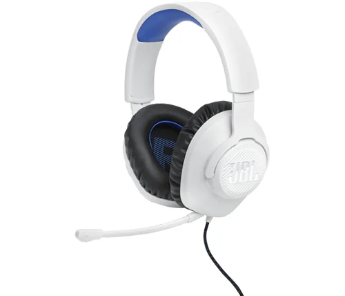 אוזניות JBL גיימינג חוטיות Quantum 100P ‏– מהדורת PlayStation – צבע לבן/כחול
