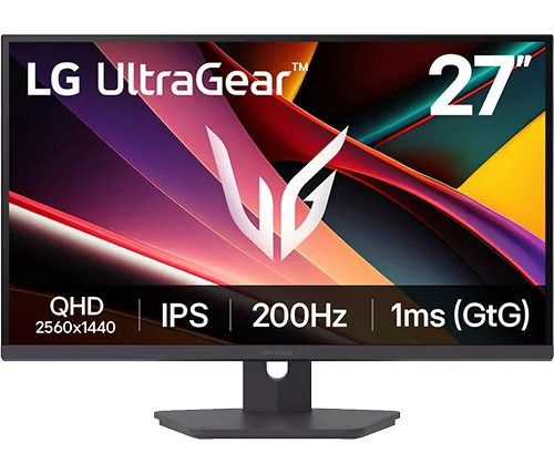 מסך גיימינג 27 אינץ LG UltraGear G6 Gaming – קצב רענון 200Hz – רזולוציה QHD – פאנל IPS – תומך DisplayHDR 400 – דגם 27G610A-B