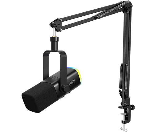 מיקרופון גיימינג דינמי עם זרוע Fifine AmpliGame XLR USB AM8 צבע שחור