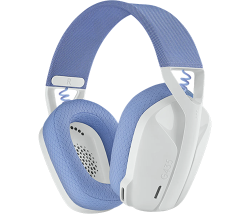 אוזניות גיימינג אלחוטיות עם מיקרופון Logitech G435 LightSpeed Wireless Gaming בצבע לבן