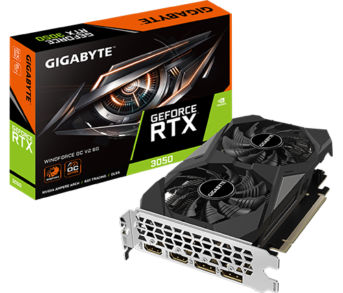 מציאון - כרטיס מסך Gigabyte GeForce RTX 3050 WINDFORCE OC V2 6GB GDDR6 - מתוקן