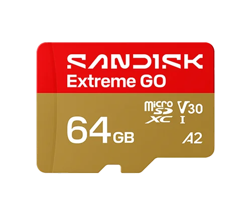 כרטיס זכרון SANDISK Extreme GO microSD UHS-I 64GB