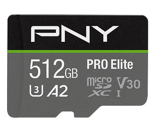 כרטיס זכרון PNY PRO Elite microSDXC UHS-I U3 V30 – נפח 512GB