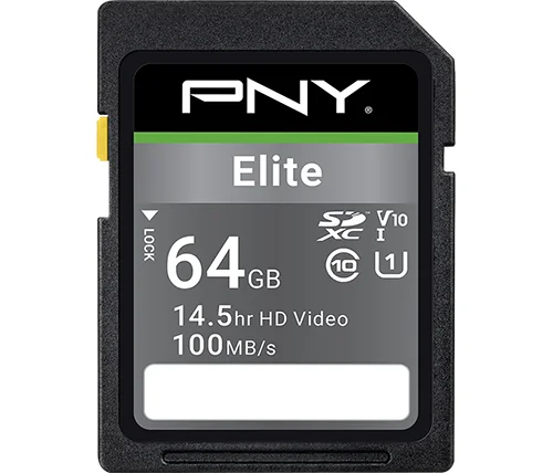 כרטיס זכרון PNY Elite SDXC UHS-I U1 V10 – נפח 64GB