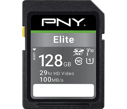 כרטיס זכרון PNY Elite SDXC UHS-I U1 V10 – נפח 128GB