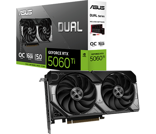 מציאון - כרטיס מסך ASUS Dual GeForce RTX 5060 Ti 16GB GDDR7 OC Edition - מוחדש