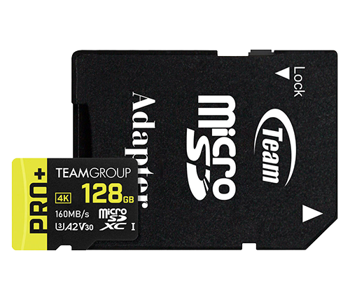 מציאון - כרטיס זכרון עם מתאם Team Group PRO+ Micro SDXC UHS-I V30 – נפח 128GB – דגם TPPMSDX128GIA2V3003 - מוחדש
