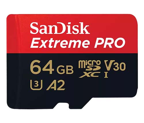 כרטיס זכרון SanDisk Extreme Pro Micro SDXC UHS-I V30 - דגם SDSQXCU-064G - נפח 64GB