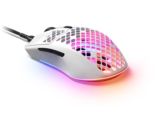 עכבר גיימינג חוטי SteelSeries Aerox 3 Gaming כולל תאורת לד בצבע לבן