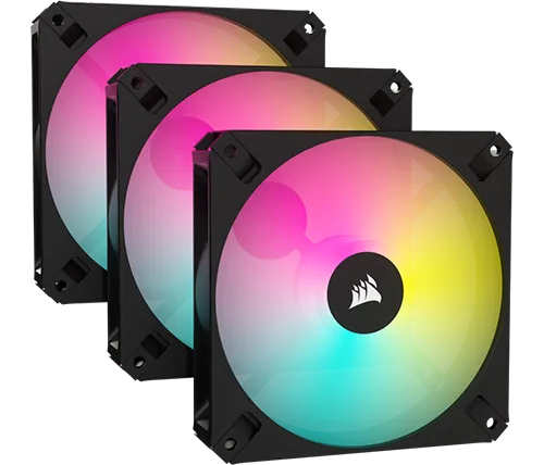 3 מאווררים למארז 12 ס"מ Corsair iCUE AR120 Digital RGB בצבע שחור