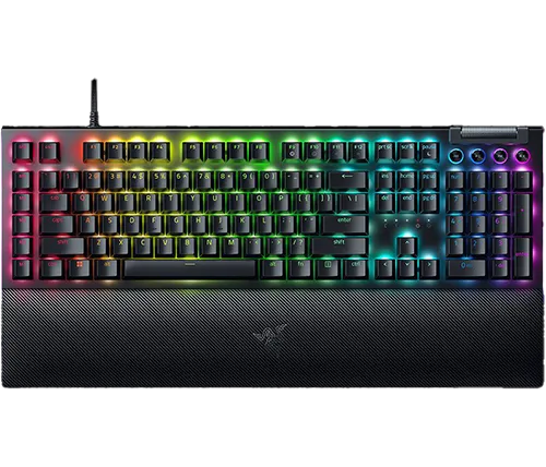 מקלדת גיימינג מכנית רייזר Razer BlackWidow V4 Green Switch כולל תאורת לד