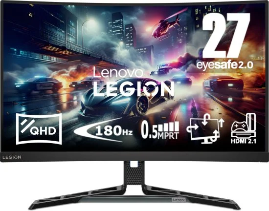 מסך מחשב גיימינג קעור Lenovo Legion R27qc-30 27'' WLED 67C6GAC2IS - שחור