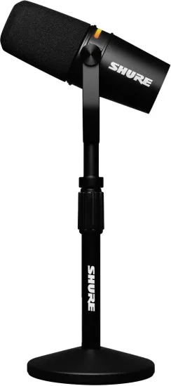 חבילת מיקרופון חוטי MV7 ומעמד שולחני Gator מבית Shure – צבע שחור