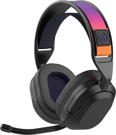 אוזניות קשת אלחוטיות לגיימינג Over-Ear דגם Nightfall מבית JLab - צבע שחור/צבעוני