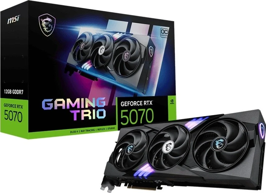 כרטיס מסך MSI RTX 5070 12GB GDDR7 GAMING TRIO OC - צבע שחור