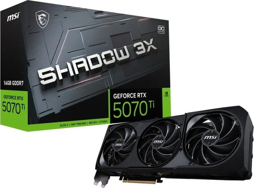 כרטיס מסך MSI RTX 5070 Ti 16GB GDDR7 SHADOW 3X OC