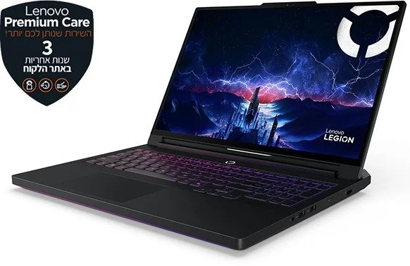 מחשב נייד Lenovo Legion Pro 7-16IAX10H 83F500BNIV - צבע Eclipse Black - כולל 4 מקשים להחלפה באריזה כמתנה!