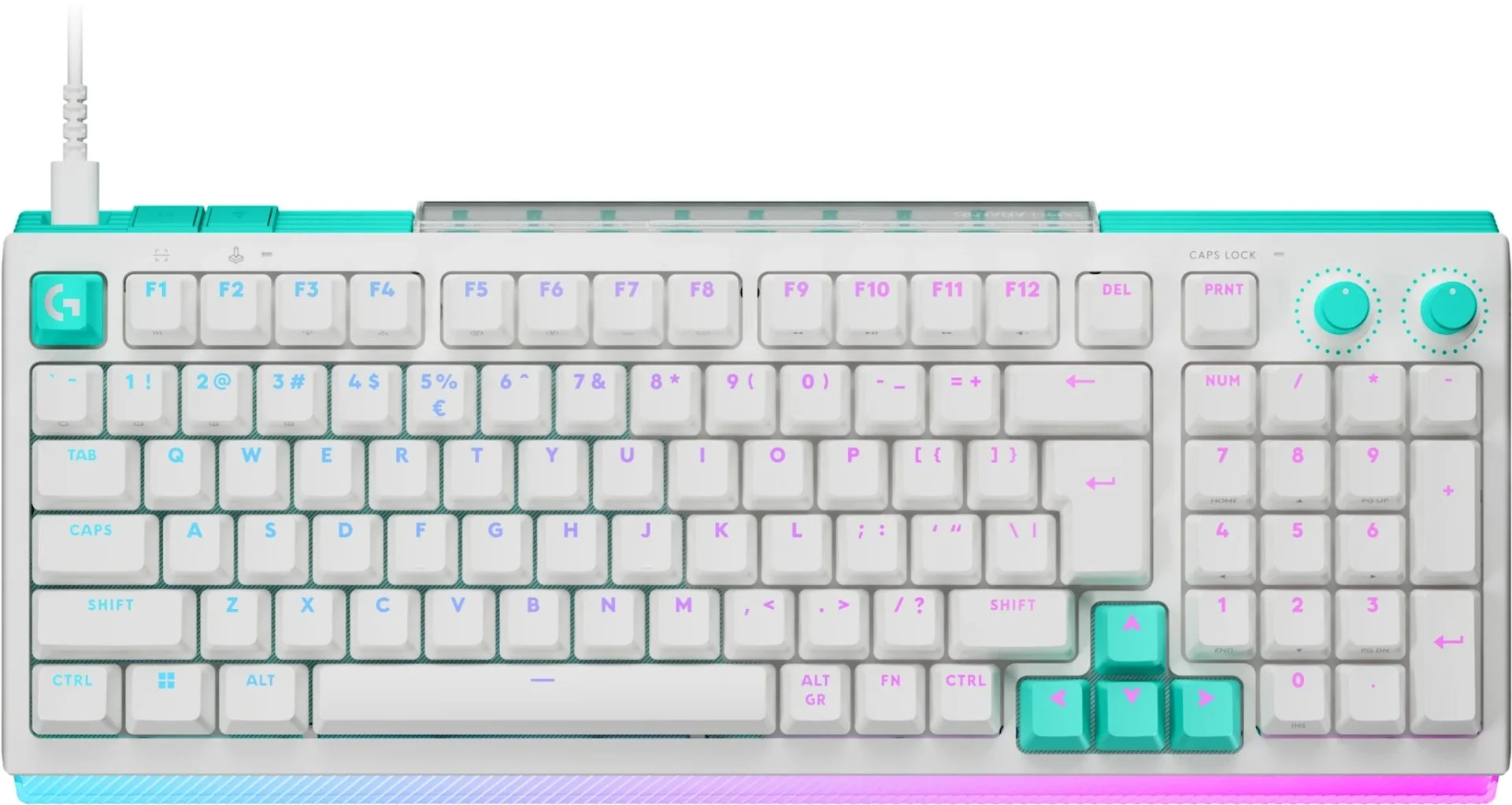 מקלדת גיימינג מכאנית Logitech G512 X 98 RGB TMR Analog - מתג Tactile - צבע לבן