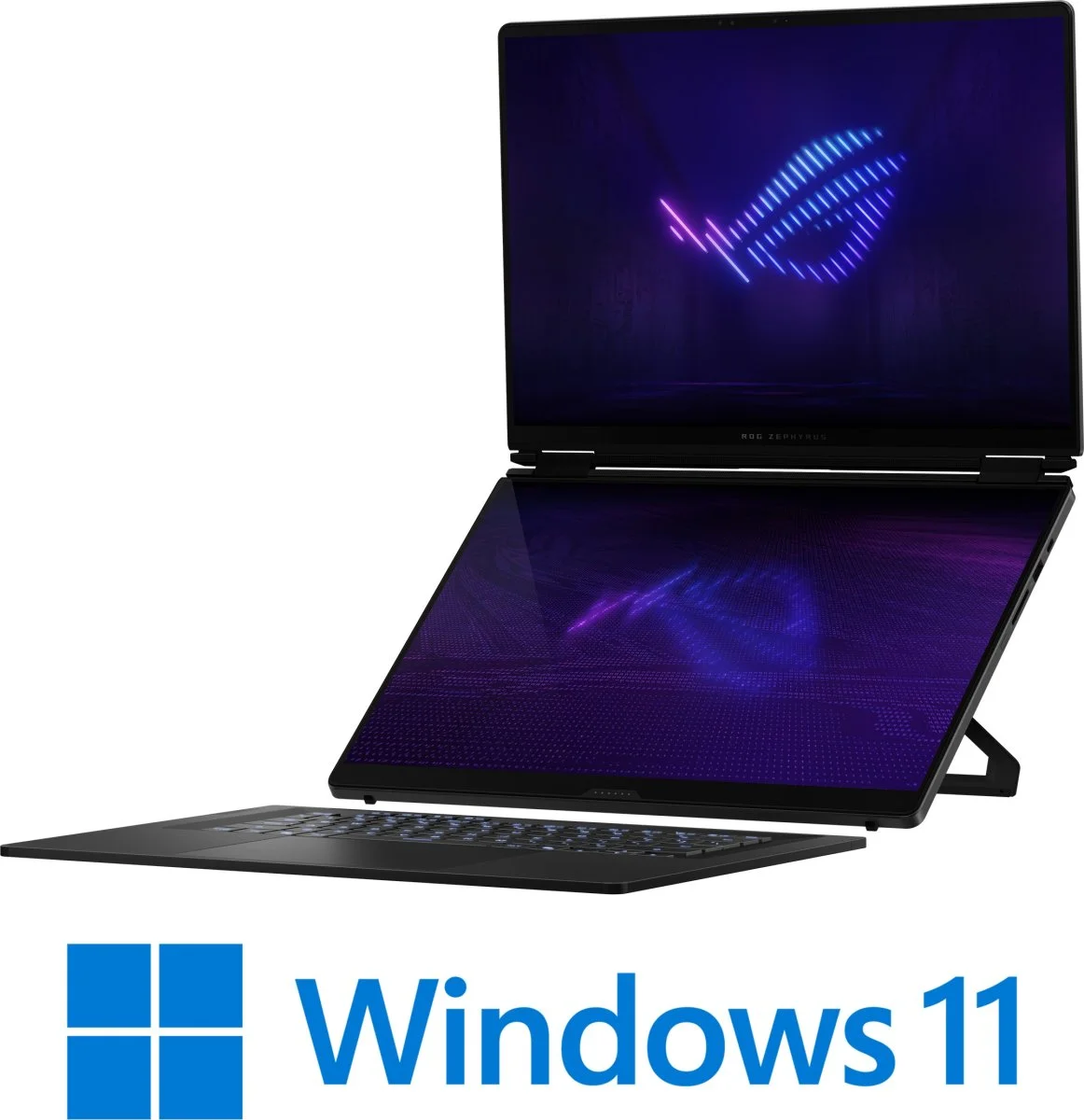 מחשב נייד עם שני מסכי מגע Asus ROG Zephyrus Duo (2026) GX651AX-SR095W - צבע Stellar Grey - תיק, עט Stylus ועכבר ROG Gladius III כלולים בתוך האריזה כמתנה!