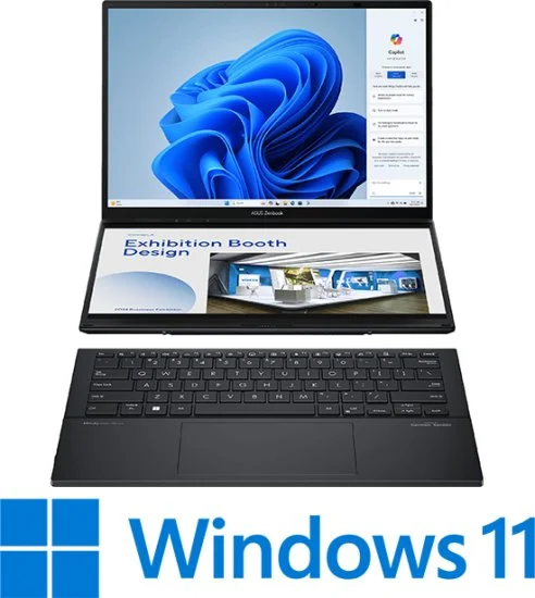 מציאון ועודפים - מחשב נייד עם שני מסכי מגע Asus ZenBook Duo 14 OLED UX8406CA-PZ003W - צבע Inkwell Gray - נרתיק ועט Stylus כלולים בתוך האריזה כמתנה!