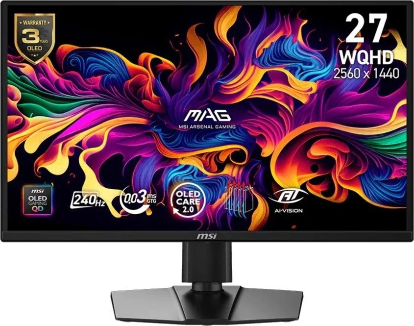 מסך מחשב גיימינג ''MSI MAG 272QP QD-OLED X24 WQHD 240Hz 27
