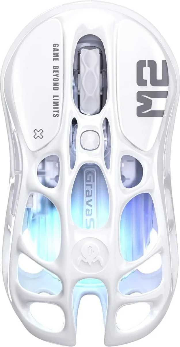 עכבר גיימינג אלחוטי GravaStar Mercury M2 - צבע Opaline White