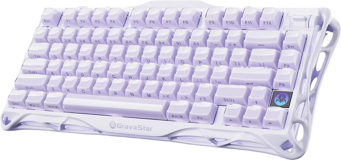 מקלדת גיימינג מכנית אלחוטית GravaStar Mercury K1 75% - מהדורת Lavender Purple - סוג מתג לינארי שקט