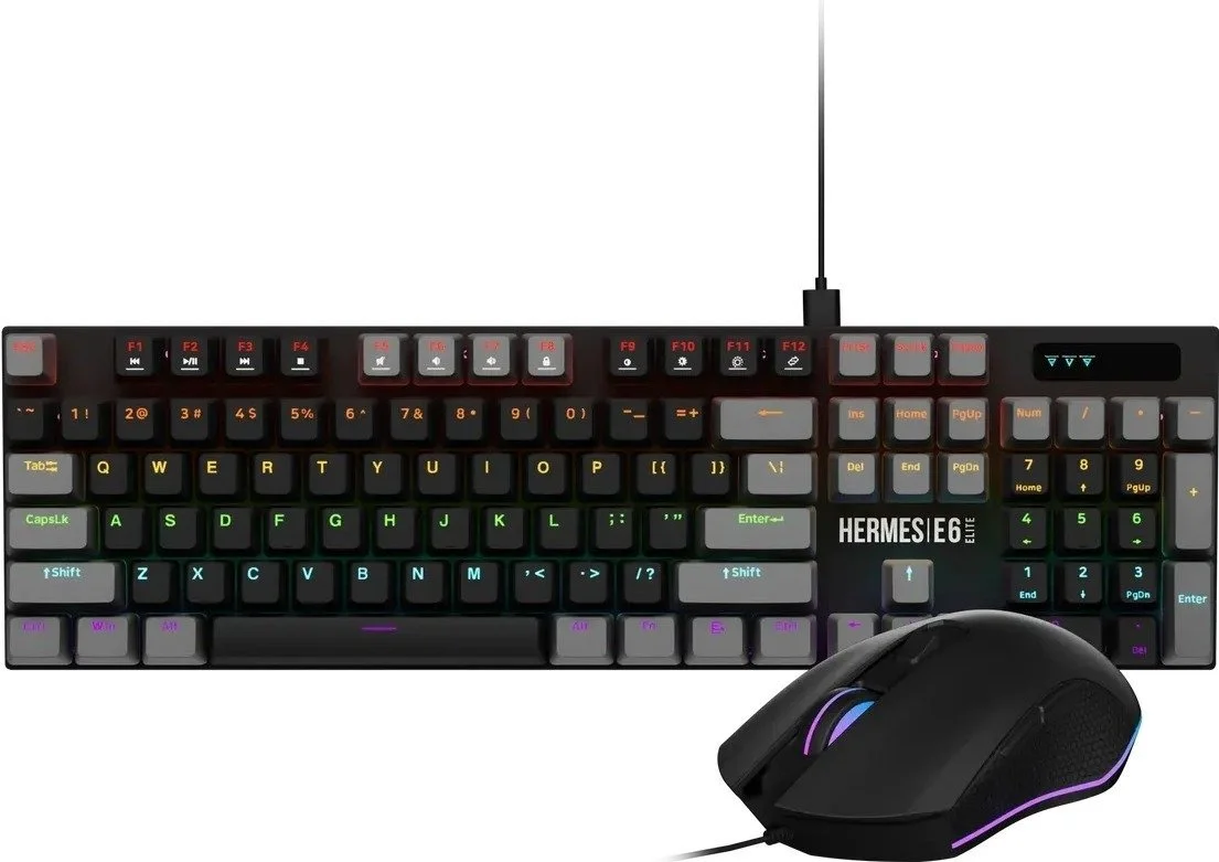 סט מקלדת ועכבר גיימינג דגם Hermes E6 Elite מבית Gamdias